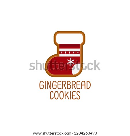 Christmas concept,cute gingerbread cookie for christmas. Isolated on white background