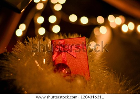 Festive warm bokeh with sparkling Christmas lights