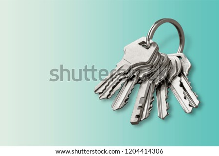 Keys on pastel background