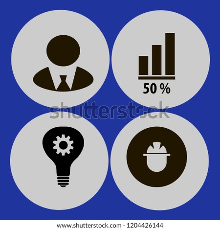 teamwork icon. teamwork vector icons set diagram, builder, businessman and idea