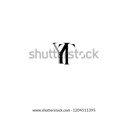 Logo Initial Letter YT Minimalist Linked Monogram