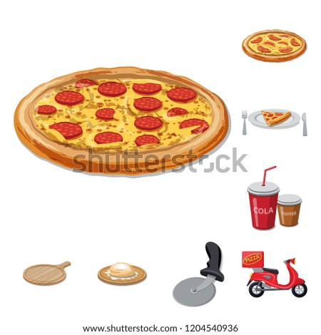 Isolated object of pizza and food icon. Set of pizza and italy stock symbol for web.