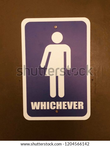 Gender free bathroom, whichever sign.