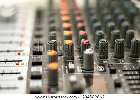 Digital mixer of the sound technician.