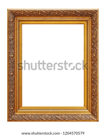 Golden frame for paintings, mirrors or photo