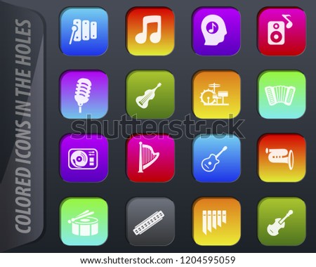 Music icon set for web sites and user interface