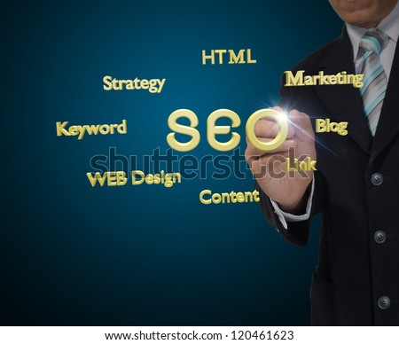 Business Man Drawing SEO concept