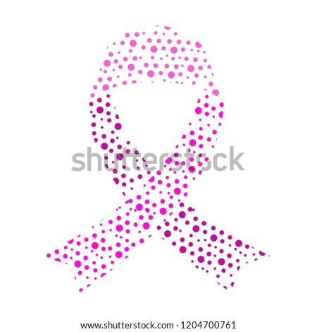 Isolated pink ribbon. Breast cancer prevention campaign. Vector illustration design