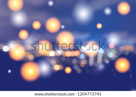 Abstract image of bokeh city night with circle light effect