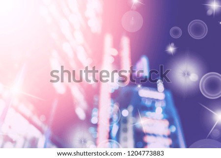 Abstract image of bokeh city night with circle light effect