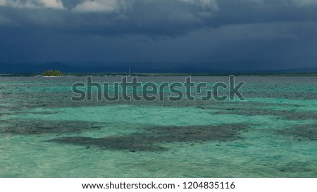 Stormy weather over the Panama coast seen from uninhabited Island