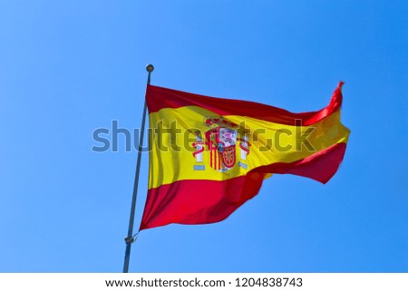 A flying spain flag
