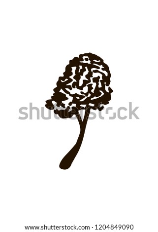 Tree icon in hand drawn scandinavian style. For print and decor. Vector illustration.
