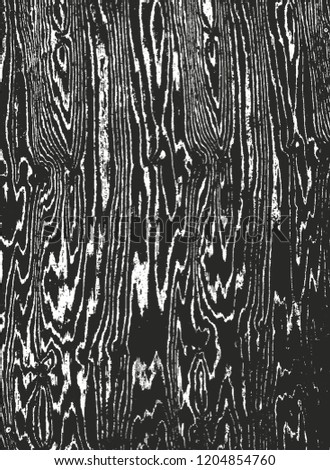 Distressed overlay wooden texture, grunge vector background.