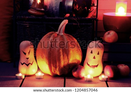 Halloween still life. Pumpkins.