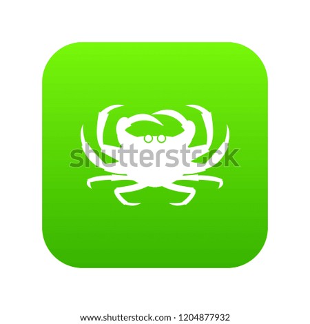 Crab icon digital green for any design isolated on white illustration