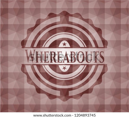 Whereabouts red seamless geometric pattern emblem. Seamless.
