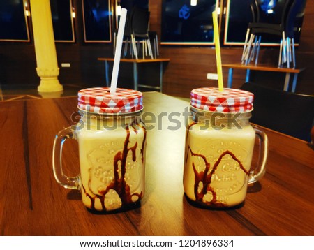 Its colourful pictures of drinking cold coffee.