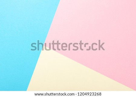 art background. Pink blue background and yellow. pastel. geometric figures                  
