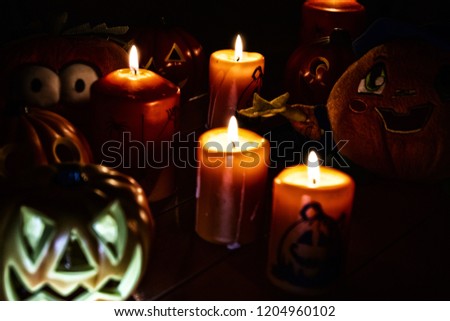 Orange Halloween Candles in the Dark