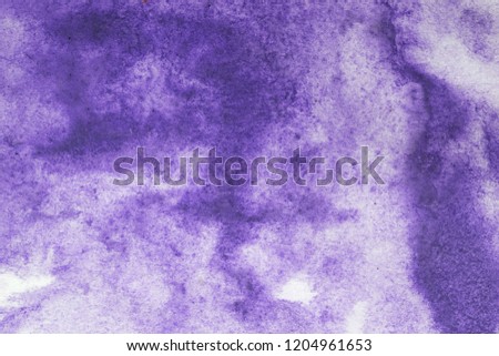 Abstract hand painted purple watercolor splash on white paper background, Creative Design Templates