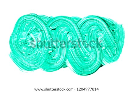 colored strokes of brush isolated over white background