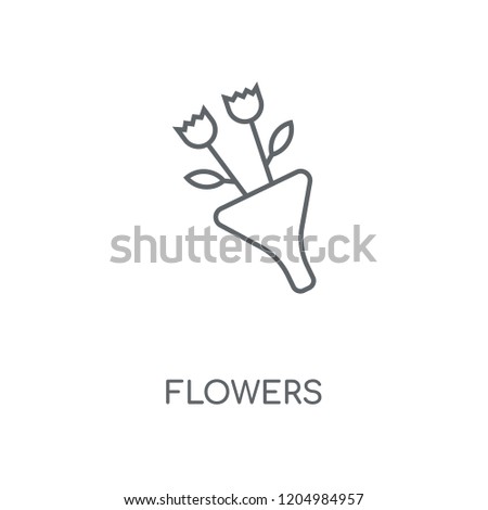 Flowers linear icon. Flowers concept stroke symbol design. Thin graphic elements vector illustration, outline pattern on a white background, eps 10.