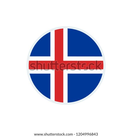 Iceland flag. Iceland circle flag.