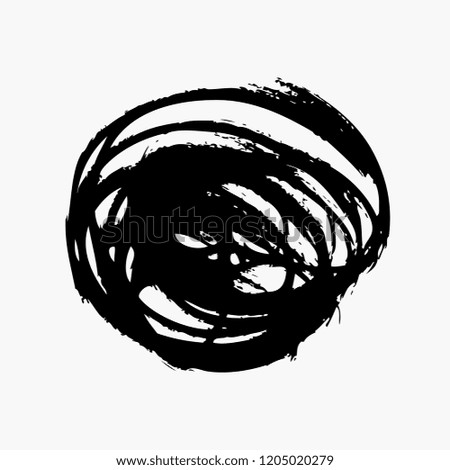 black circle vector brushstroke