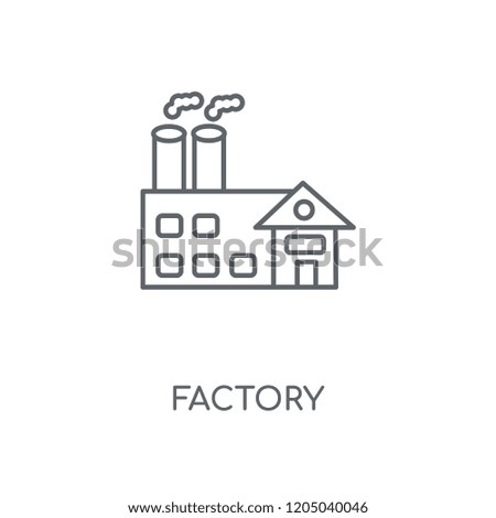 Factory linear icon. Factory concept stroke symbol design. Thin graphic elements vector illustration, outline pattern on a white background, eps 10.