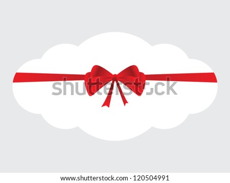 Gift card notes with red bows with ribbons Vector