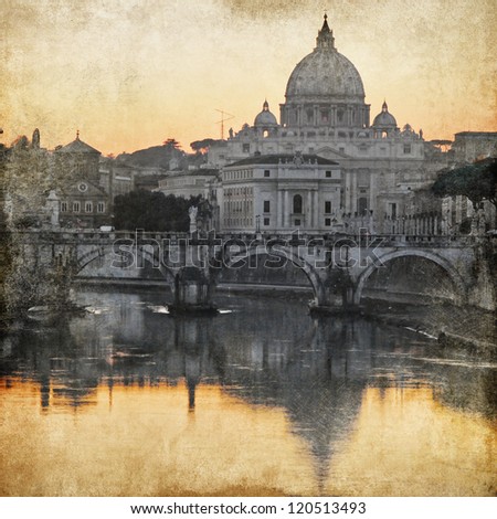 San Pietro basilica. Rome. retro styled picture
