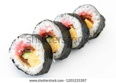 Cut rolled sushi
