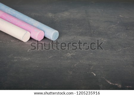 Chalks on a blackboard