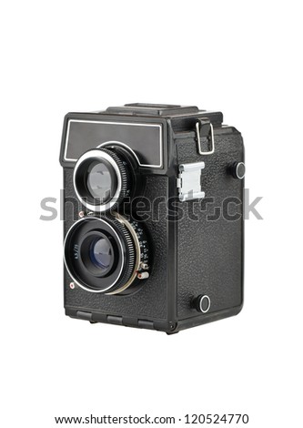 The old classic camera on a white background