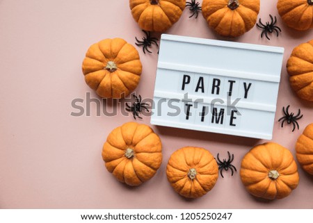 Party Time halloween lightbox message with black scary bats