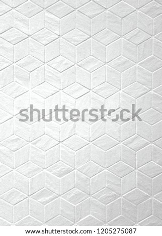 Seamless pattern wall tile with geometric shape white color,Bathroom real wall,Background texture.