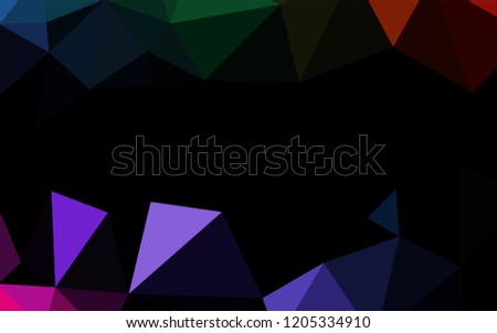 Dark Multicolor, Rainbow vector abstract mosaic pattern. Shining illustration, which consist of triangles. The template can be used as a background for cell phones.