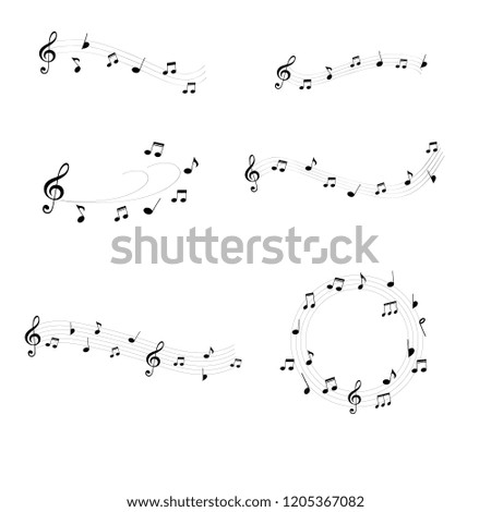 black music note icons vector
