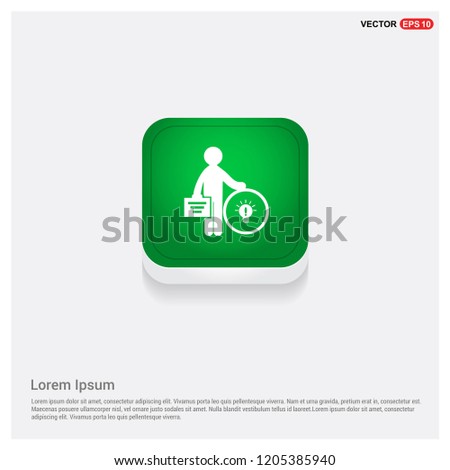 Businessman with idea iconGreen Web Button - Free vector icon