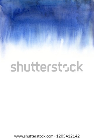 Abstract watercolor blue background. Template for the design of posters, cards, invitations