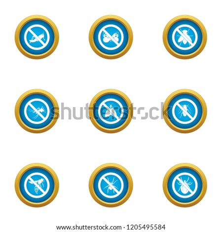 Interdiction icons set. Flat set of 9 interdiction vector icons for web isolated on white background