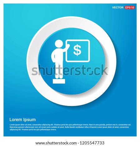 Presentation on business growth icon Abstract Blue Web Sticker Button - Free vector icon