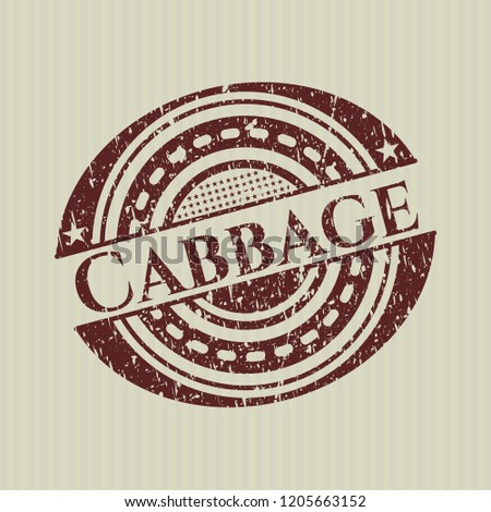 Red Cabbage distress rubber stamp with grunge texture