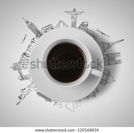 cup of coffee  traveling concept