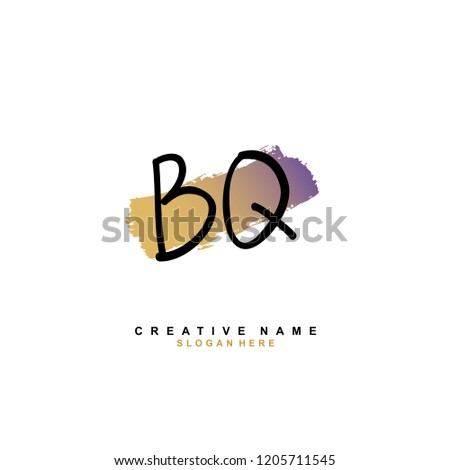 B Q BQ Initial abstract logo concept vector