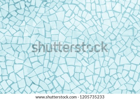 Broken tiles mosaic seamless pattern. Blue the tile wall high resolution real photo or brick seamless and texture interior background.