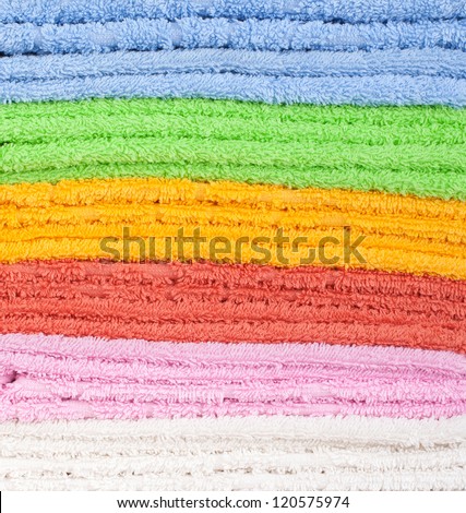 Colorful towels macro texture background