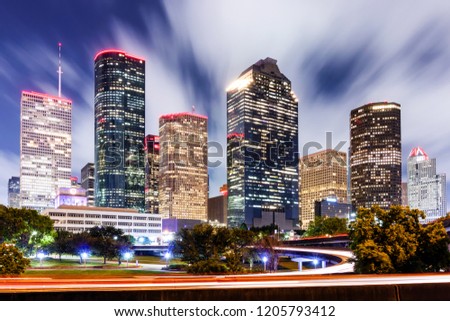 Downtown Houston Skyline RED