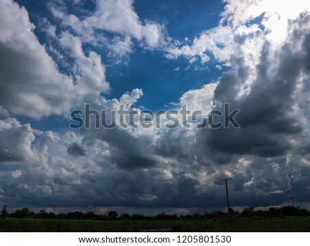 Blue sky and clouds, in a shining beautiful day. The nature is able to create wonderful pieces of pure art